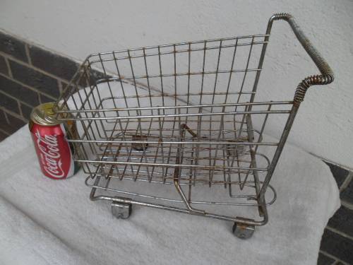 small metal shopping trolley size 300mm long