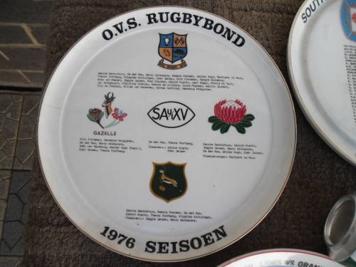 rare old wall hanging 5 Rugby plates highly collectable add Postnet to Postnet postage R140