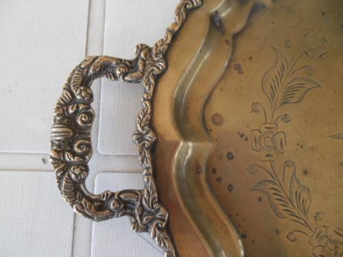 Large ovel 560mm wide brass tray add to your order R120 for Postnet postage