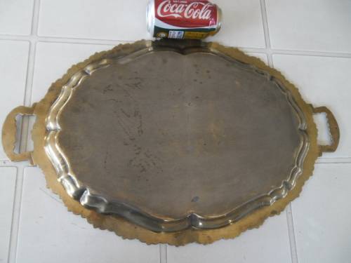 Large ovel 560mm wide brass tray add to your order R120 for Postnet postage