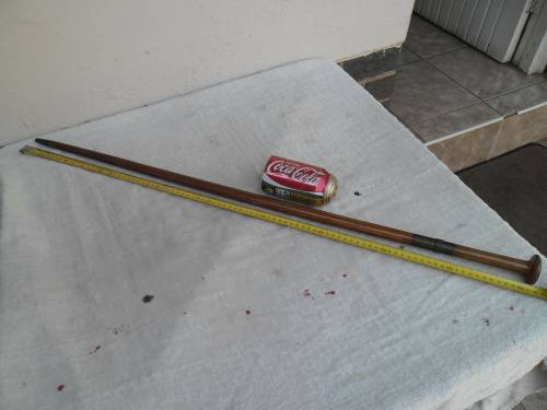 Very rare sword wood walking stick 920mm lg with brass fittings with sword 455mm lg inside