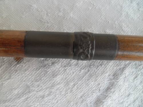 Very rare sword wood walking stick 920mm lg with brass fittings with sword 455mm lg inside