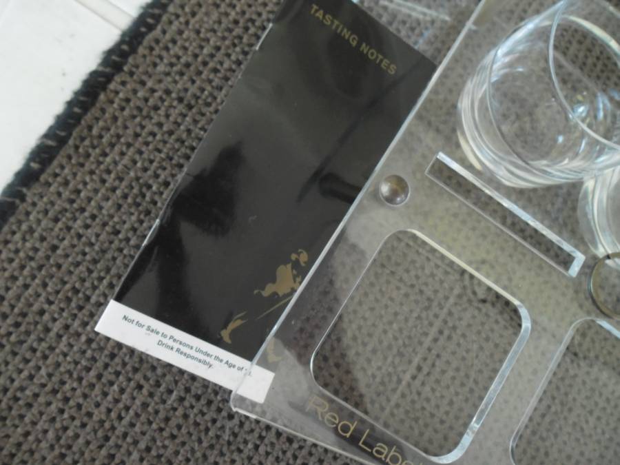 Red Black Green Gold Blue Johnnie Walker advertising tray 585mm long read below