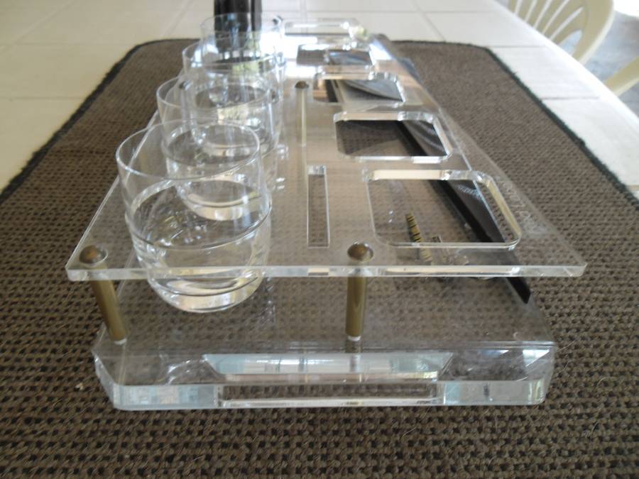 Red Black Green Gold Blue Johnnie Walker advertising tray 585mm long read below