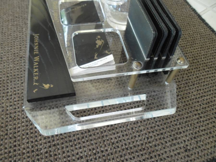 Red Black Green Gold Blue Johnnie Walker advertising tray 585mm long read below