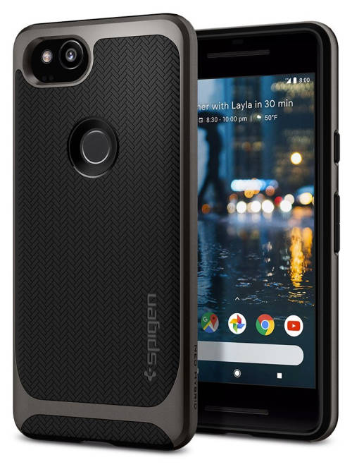 GOOGLE PIXEL 2 PREMIUM NEO HYBRID CASE GUNMETAL SPIGEN | INSTOCK