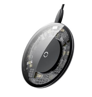 BASEUS QI WIRELESS FAST CHARGER 10W GLASS TRANSPARENT | INSTOCK