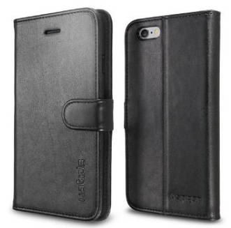 IPHONE 6 PREMIUM WALLET FLIP COVER CASE BLACK SPIGEN | INSTOCK