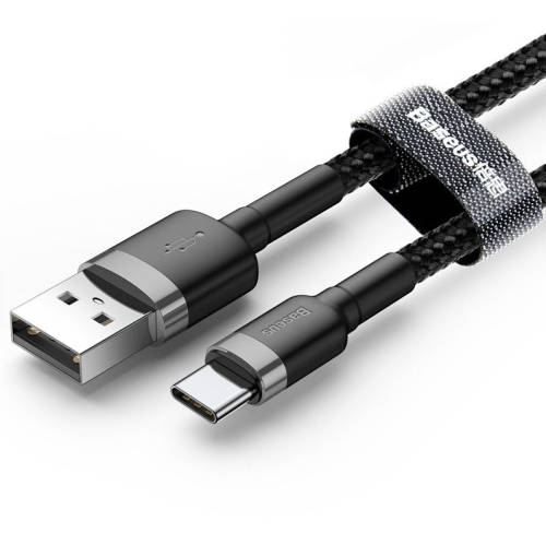 USB-C TO USB 3.0 BRAIDED NYLON FAST CHARGING CABLE 2M BLACK BASEUS | INSTOCK
