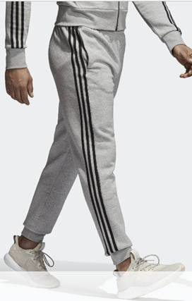 ADIDAS ORIGINAL MEN'S 3-STRIPES KNIT PANT HEATHER GRAY