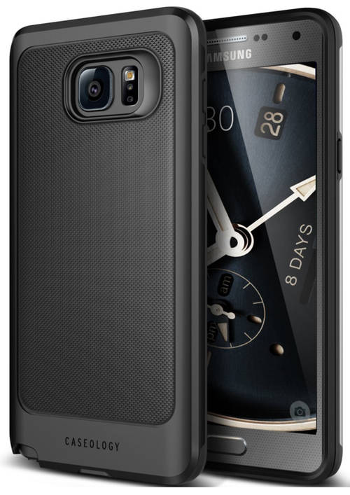 SAMSUNG GALAXY NOTE 5 SLIM RUGGED PROTECTIVE ACTIVE ARMOR CASE BLACK | CASEOLOGY | INSTOCK