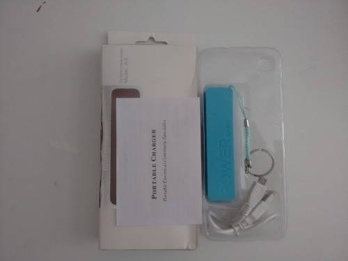 2600mAh Powerbank Blue with keyring
