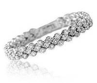 Unique Wedding Engagement Bracelet AAA Clear Color Swiss Syn. Diamond Women Bracelet
