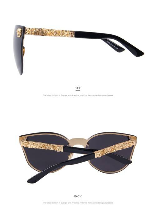 MERRY'S Fashion Women Gothic Eyewear Skull Frame Metal Temple Oculos de sol UV400