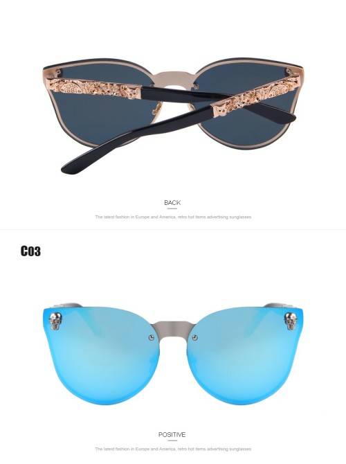 MERRY'S Fashion Women Gothic Eyewear Skull Frame Metal Temple Oculos de sol UV400