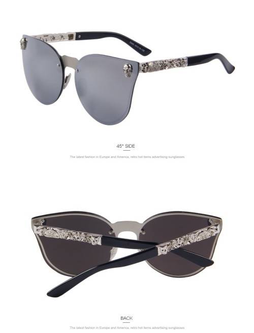 MERRY'S Fashion Women Gothic Eyewear Skull Frame Metal Temple Oculos de sol UV400