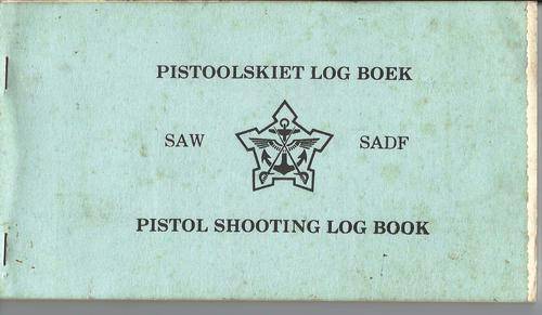SADF pistol shooting log book.