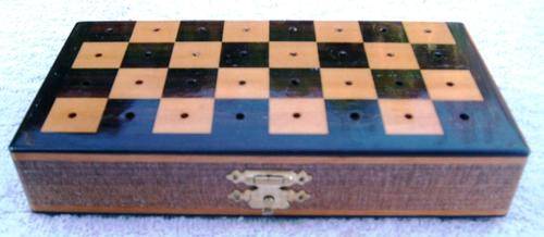 Vintage Wooden Folding Travel Chess Set