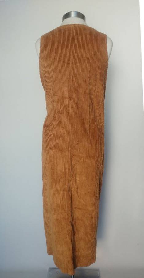 90s Cotton Cordroy Pinafore/Dungaree Dress - Size L/XL