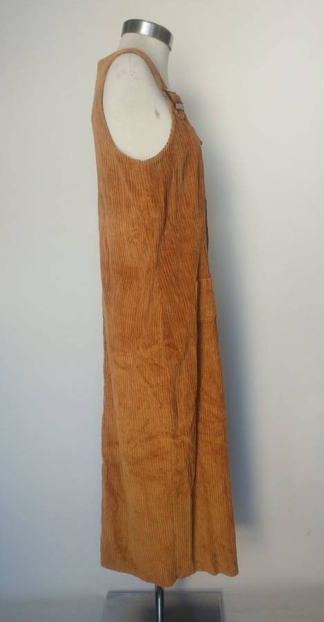 90s Cotton Cordroy Pinafore/Dungaree Dress - Size L/XL