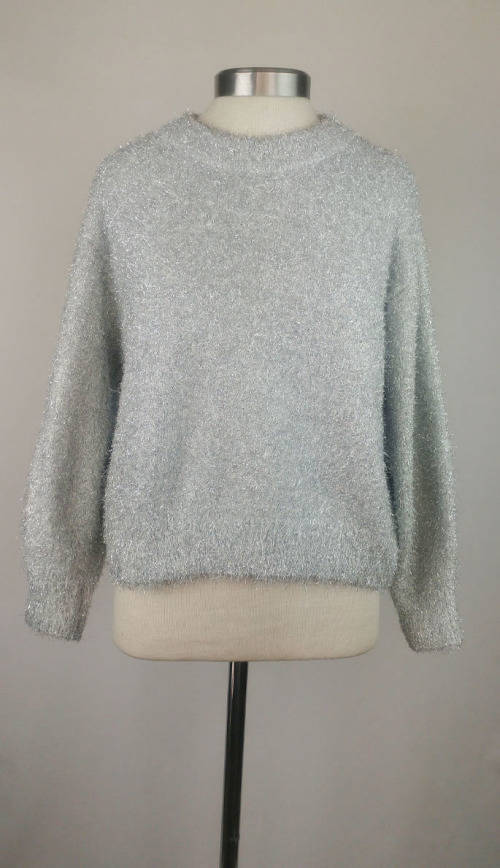 Silver tinsel crop top by H&M - Size S