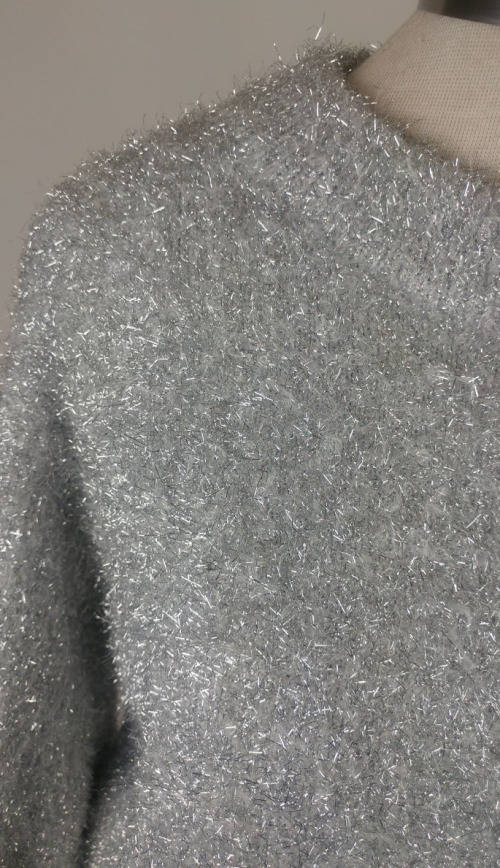 Silver tinsel crop top by H&M - Size S