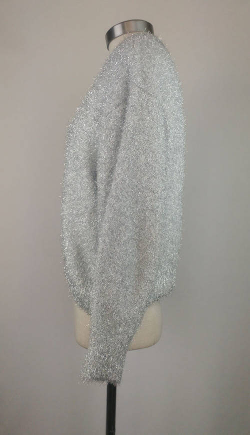 Silver tinsel crop top by H&M - Size S