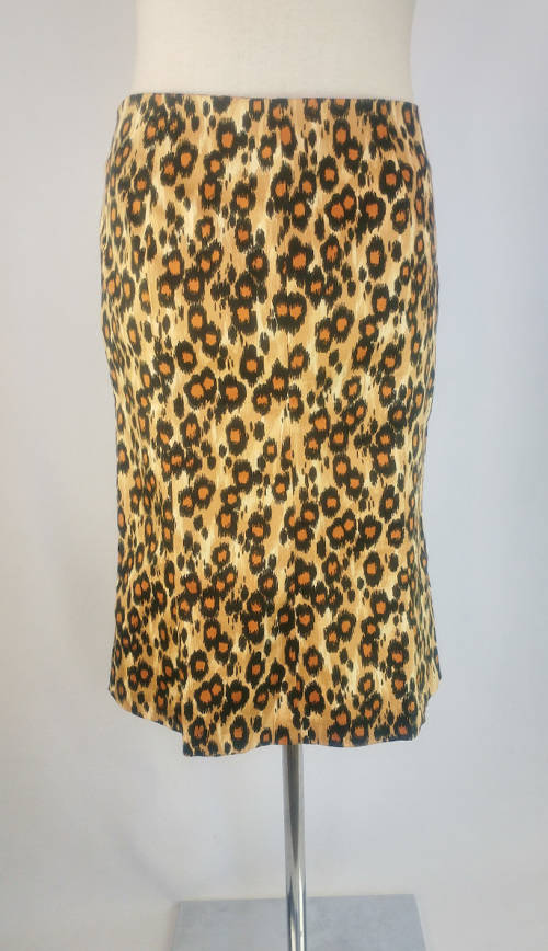 MOSCHINO JEANS Leopard Print Cotton Skirt - Size 12