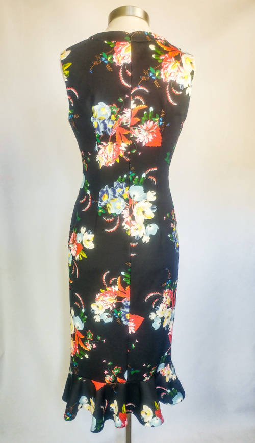 ERDEM Louisa Black Floral Dress - Size 12