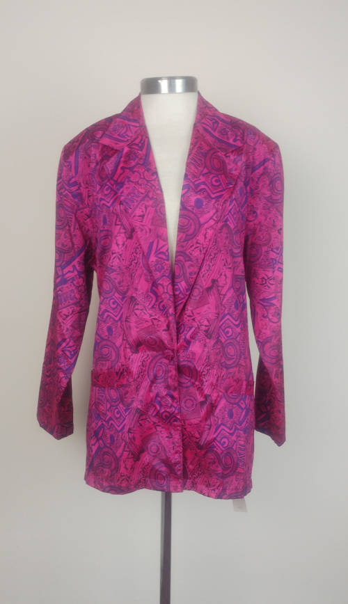 Vintage Thai Silk Fuschia Blazer - XL NWT