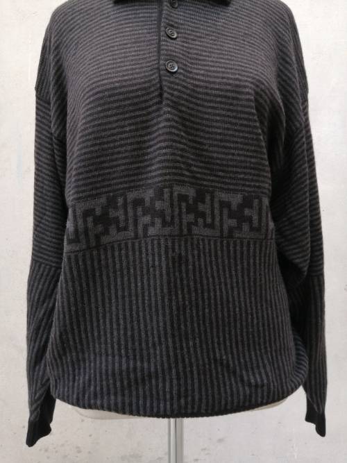 Mayser Grey and Black Wool Knit Large