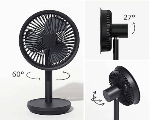 Mijia Solove Portable USB Desktop Fan With Battery - Black