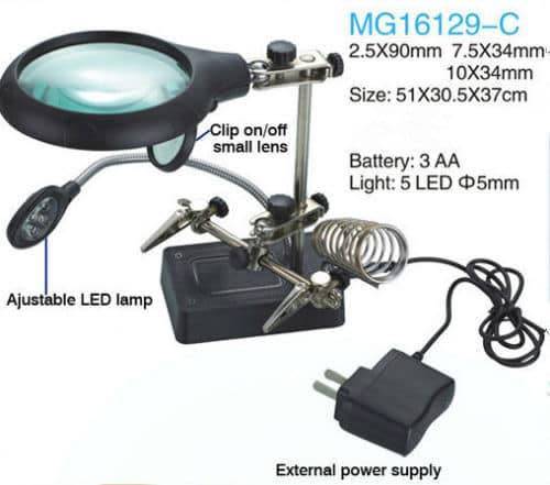 HELPING HAND LED MAGNIFIER WITH SOLDERING STAND