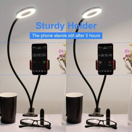 Selfie Ring Light with Cellphone Holder - Ring Light Stand for Live Stream and Makeup