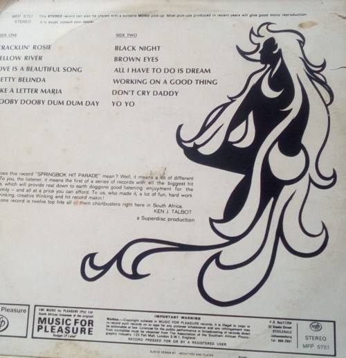 SPRINGBOK HIT PARADE Vinyl LP