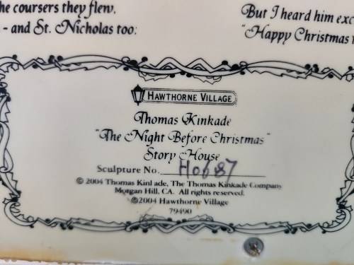 Thomas Kinkade Twas the Night Before Christmas Story House