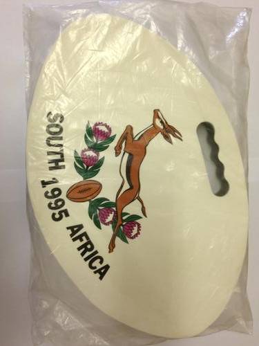 1995 World Cup Cushion - Rugby Ball Shape in original plastic bag