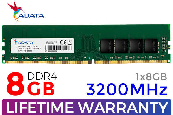 ADATA Premier 8GB DDR4-3200 CL22 1.20v AD4U32008G22-RGN Desktop Memory