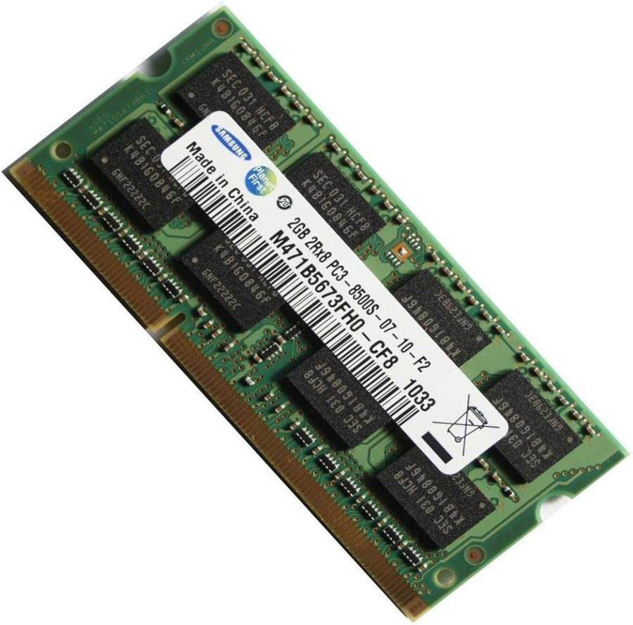 Samsung DDR3 RAM, M471B5673FH0-CF8, 2GB 2Rx8 PC3 - 8500S - 07- 10 -F2