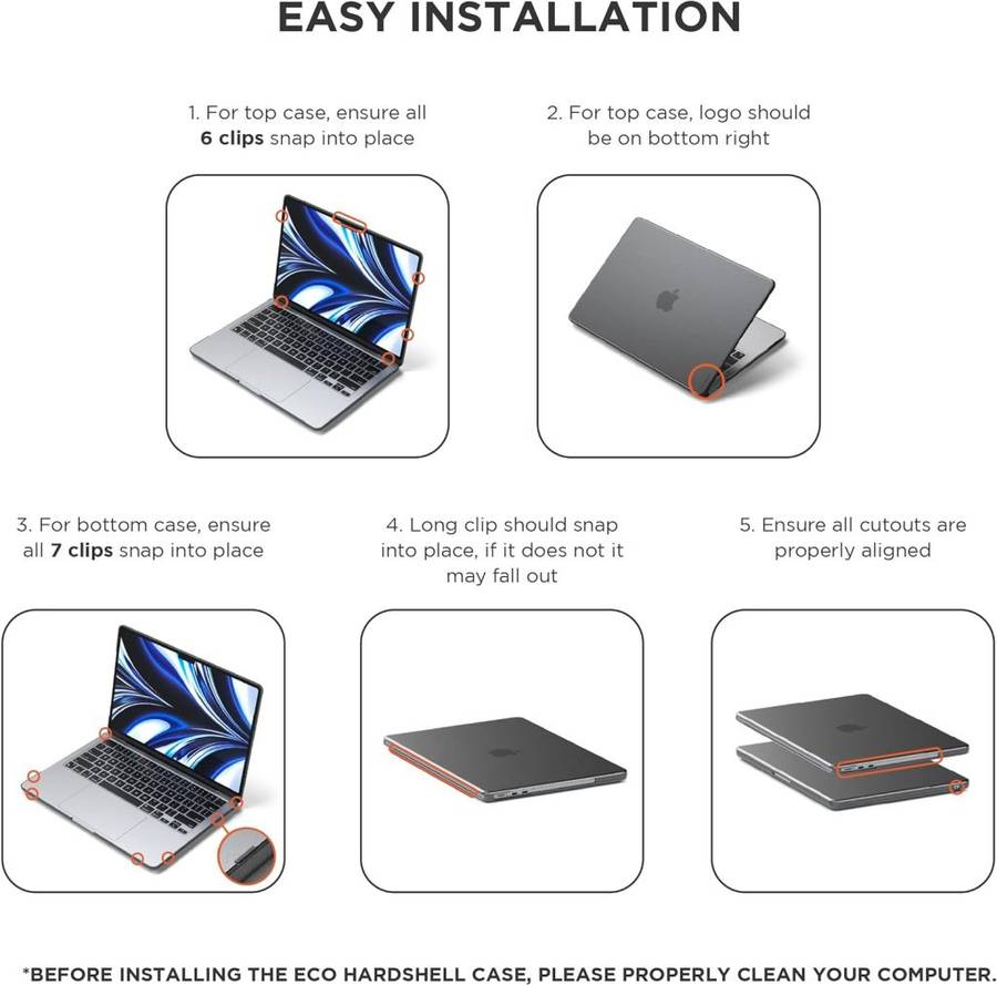 Hard-shell Case Compatible with MacBook Air Case (M2, 2022) Model A2681- Lightweight and Slim  Dark