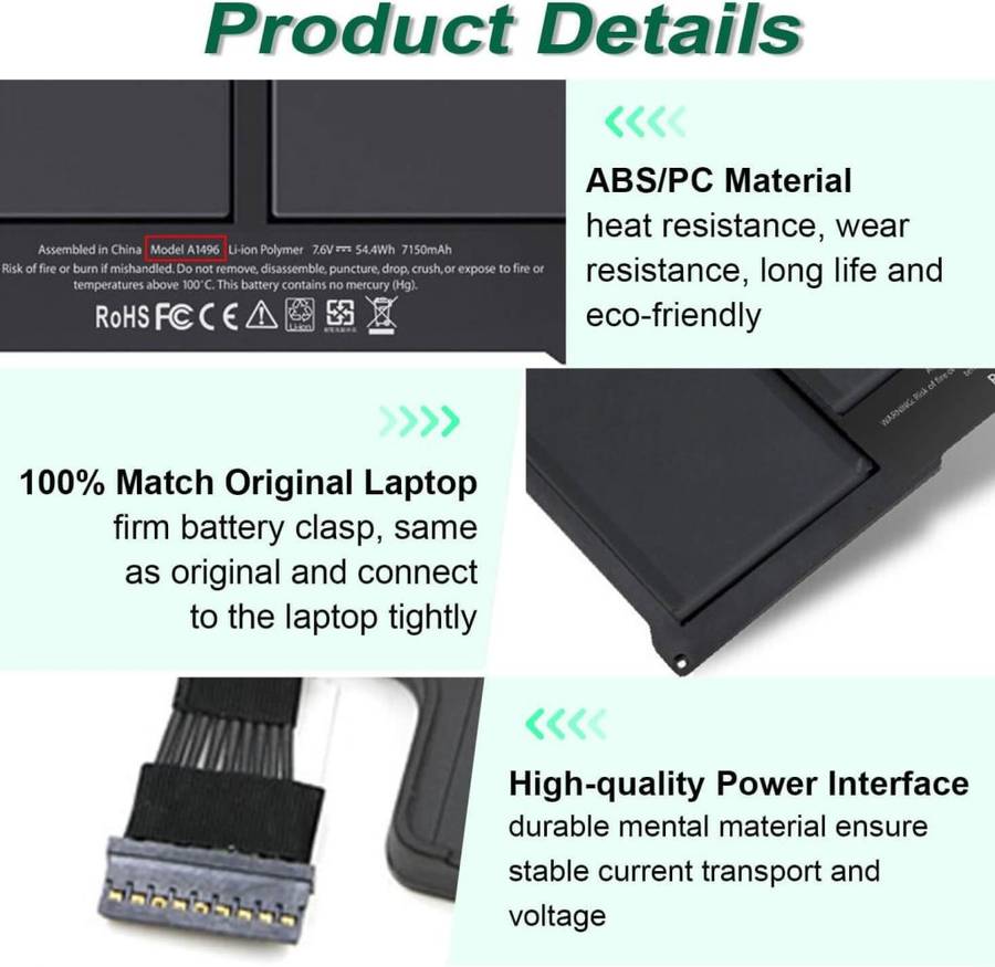 A1405 A1466 Laptop Battery for MacBook Air 13 inch A1466(Mid 2012 - 2017)