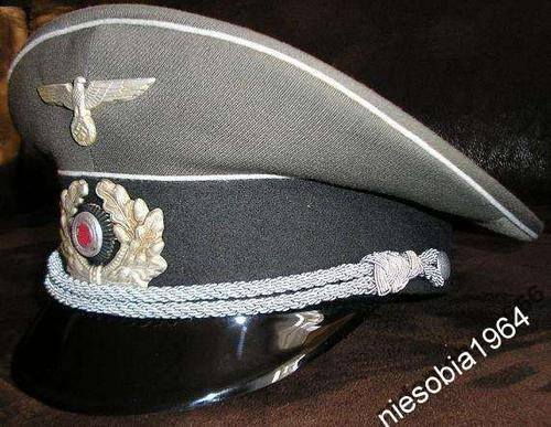 Free Schipping - WW 2 - Cap Wehrmacht officer - Ideal backed - with the original
