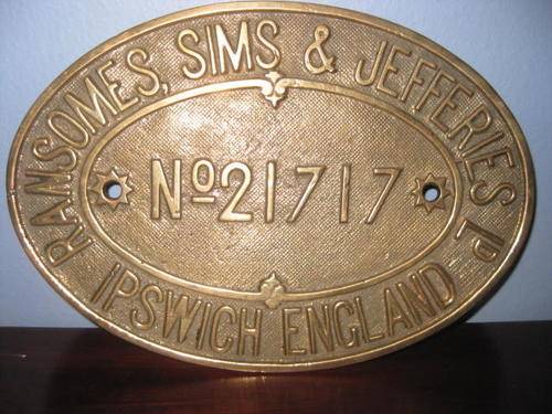 Steam engine brass plate - rare find
