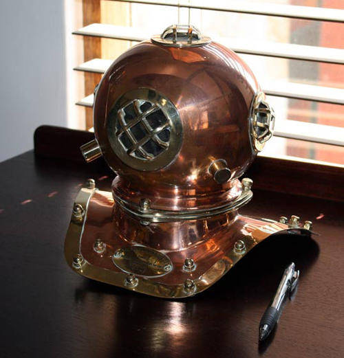 Small brass diving helmet