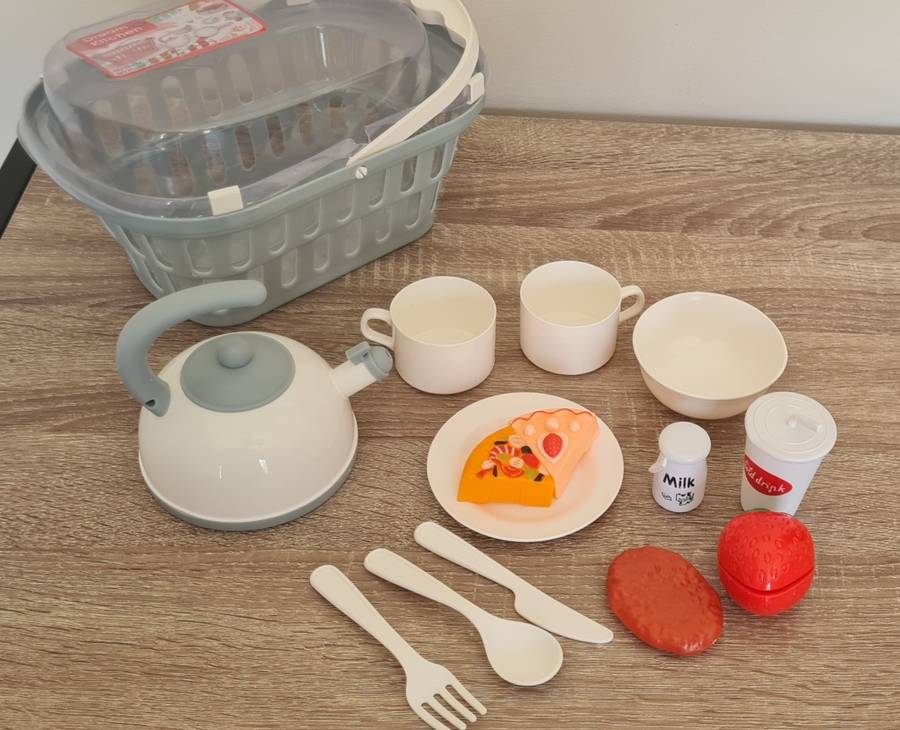 Jeronimo Kitchen Basket Tea Playset - Grey