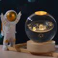 3D Sphere Crystal Ball LED Night Light Decor With Luminous Base