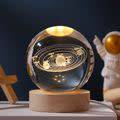 3D Sphere Crystal Ball LED Night Light Decor With Luminous Base