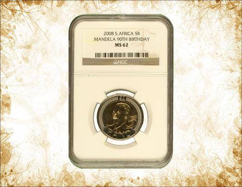 Nelson Mandela 90th Birthday 2008 R5 MS62 (NGC Graded)