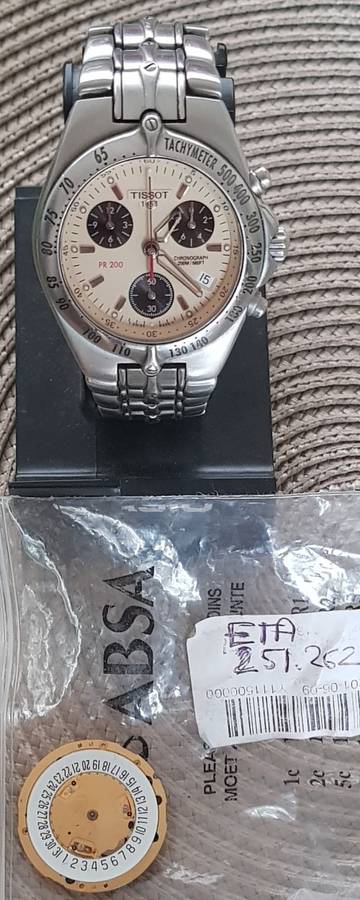 Vintage Tissot PR200 Chronograph Quartz P162/262-Serviced + Spare Movement