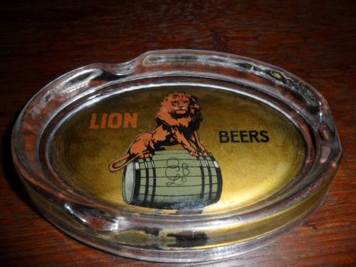 Vintage Lion Beers Ashtray